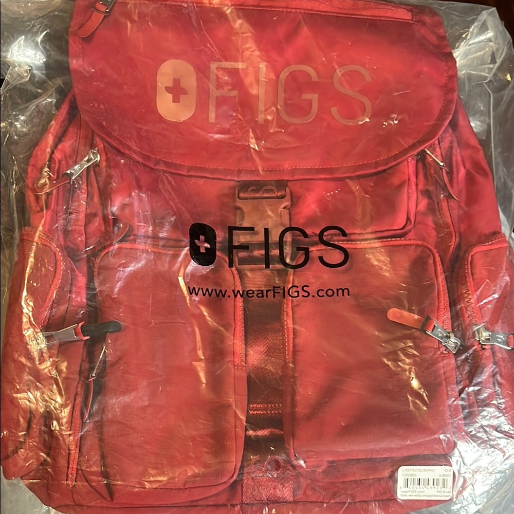 Figs Red Backpack with Classic Design and Waterproof Material